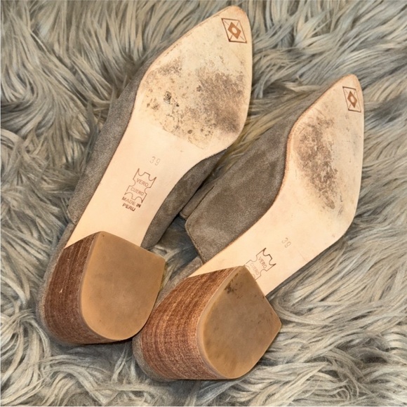 RARE Huma Blanco Pointed Toe Mule Block Heel Bone Grey Size 39 EU - Picture 10 of 10